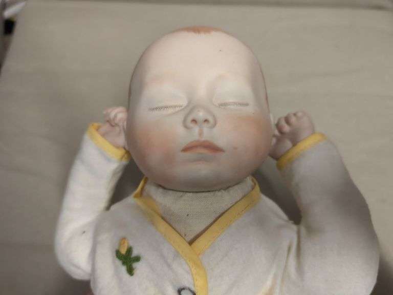 Porcelain baby doll marked Original by Joyce Wolf 16"