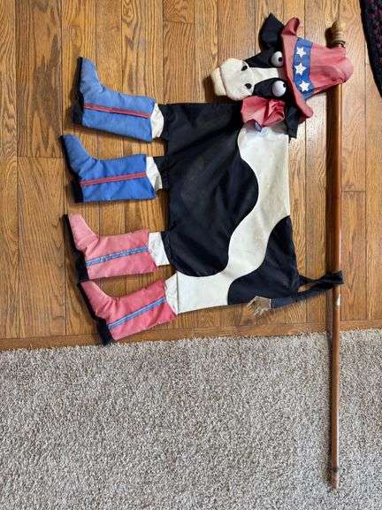 Red White and Blue Cow Windsock