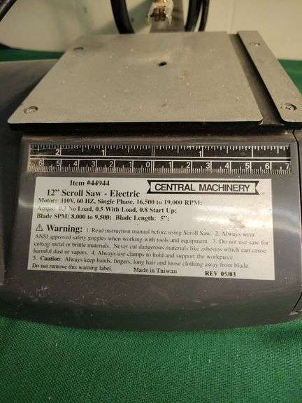 Central Machinery 12" scroll saw