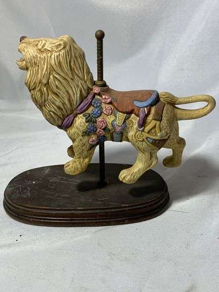 Vintage Colorful Carousel Lion