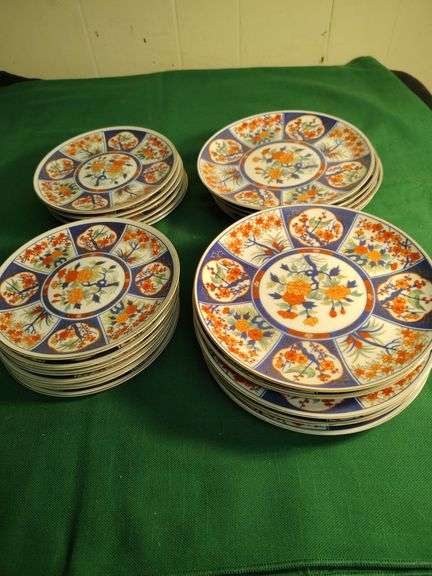 Oriental set of dishes 12 dessert plates 11 sandwich plates
