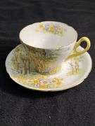 Daffodil Lime Shelly cup and saucer