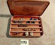 Vintage earrings in a vintage jewelry box.