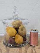Crystal Vase & BX Glass Jar with Faux Fruit Decor. 5C