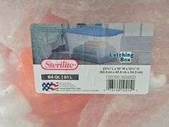 Sterilite Latch Top Storage Tote Full of Packing Supplies. 4A