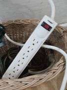 Basket with Extention Cord, Surge Protector & Outdoor Yard Stakes. 6B