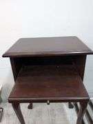 Queen Anne style side table with pull out table top 17" x 12" x 25.5" tall