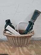 Basket with Extention Cord, Surge Protector & Outdoor Yard Stakes. 6B