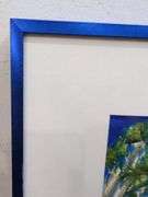 Original framed art beach scene 20.5" x 16.5". AC