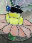 Stained glass oval butterfly window hanging 18.5" x 28.5"