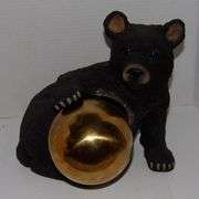 Black Bear Figurine with Gazing Ball