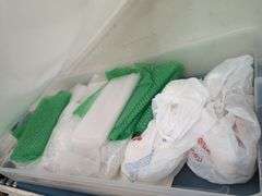 2 under bed storage totes, bubble wrap and more