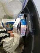 Tote of canning supplies. 9a