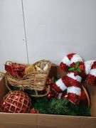 Box of Christmas decor. 7a