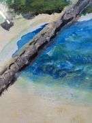 Original framed art beach scene 20.5" x 16.5". AC