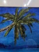 Original framed art beach scene 20.5" x 16.5". AC