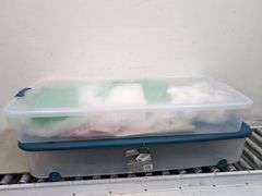 2 under bed storage totes, bubble wrap and more