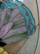 Stained glass oval butterfly window hanging 18.5" x 28.5"