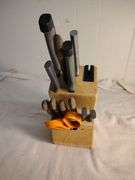 Farberware Knife block with knife sharpener built and knives