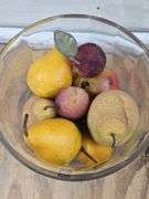 Crystal Vase & BX Glass Jar with Faux Fruit Decor. 5C