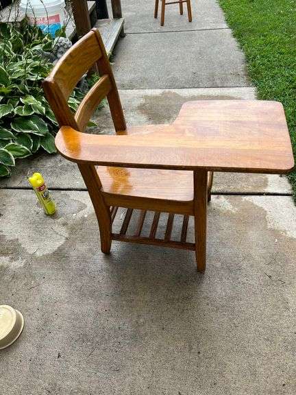 Antique Oak School Desk