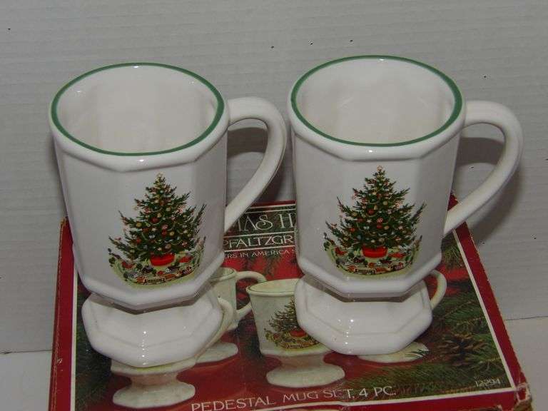 Pfaltzgraff Christmas Mugs (4) In Original Box