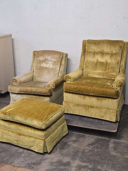 Vintage Chairs & Ottoman