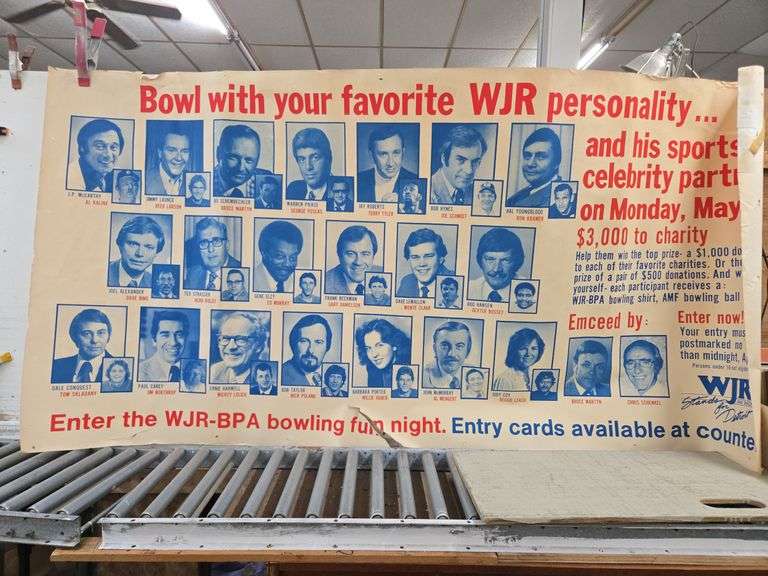 Vintage WJR Bowling Poster.