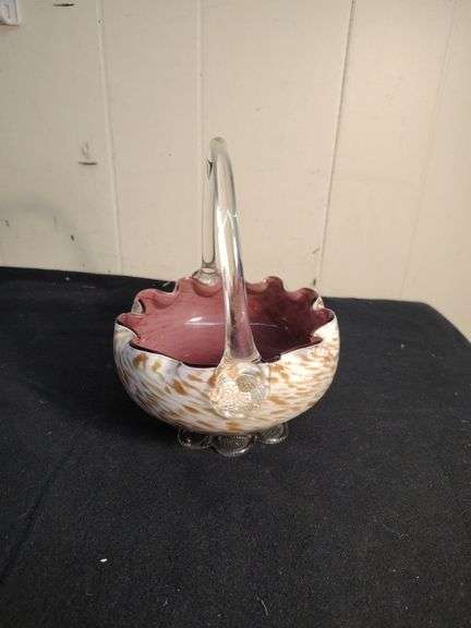 Vintage Murano glass basket