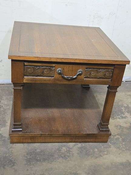 Vintage Lane 2-Tier End Table with Drawer
