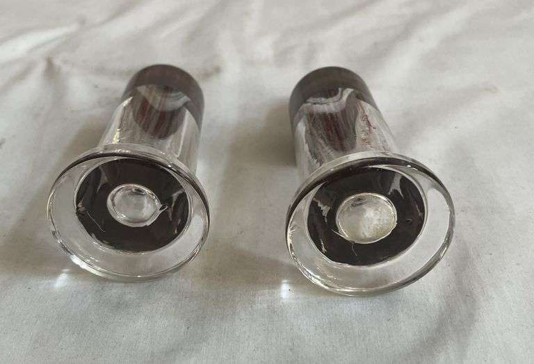 MCM Glass & Copper Salt & Pepper Shaker Set