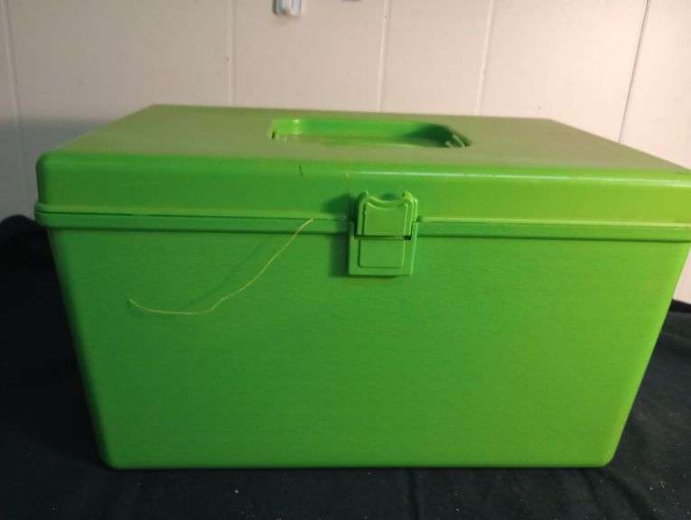 Vintage sewing box with contents