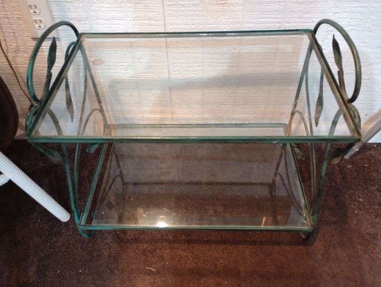 Tiered glass top table 23"×14 1/2"×21"
