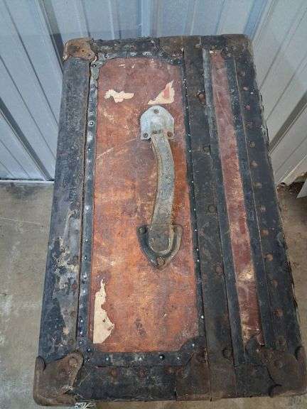 Locked Wooden Trunk with metal hardware