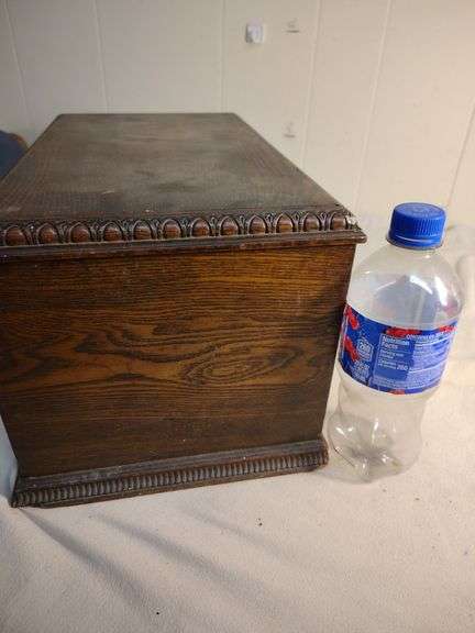 Wood chest with silverware