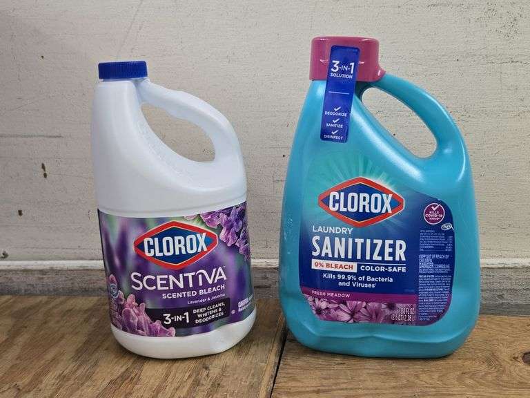 Clorox Scented Bleach & Laundry Sanitizer (Both New). 5E