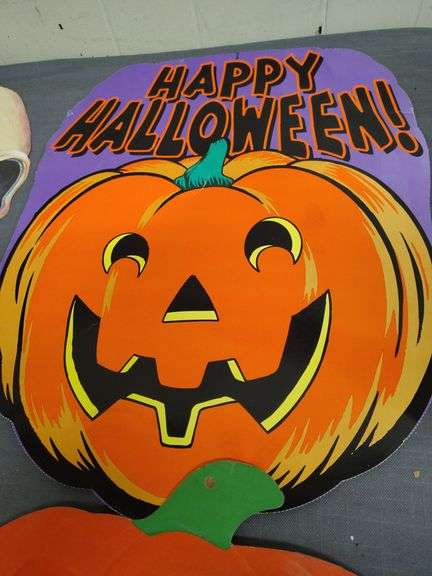 Vintage Halloween & Thanksgiving cardboard decorations