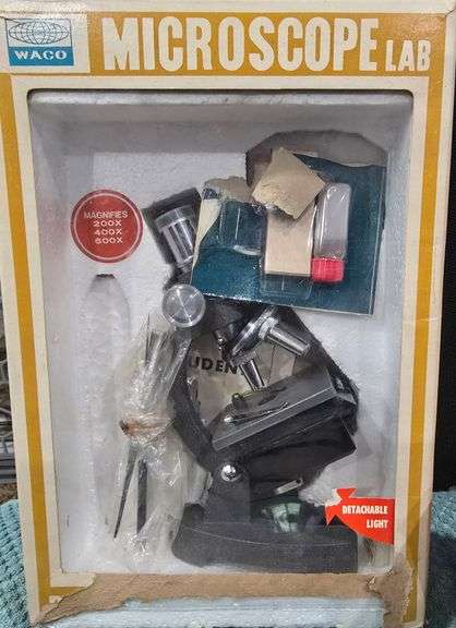 Vintage Microscope Lab w/Assorted Slide's