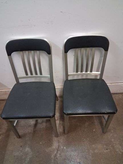 2 general fireproofing co. industrial style chairs