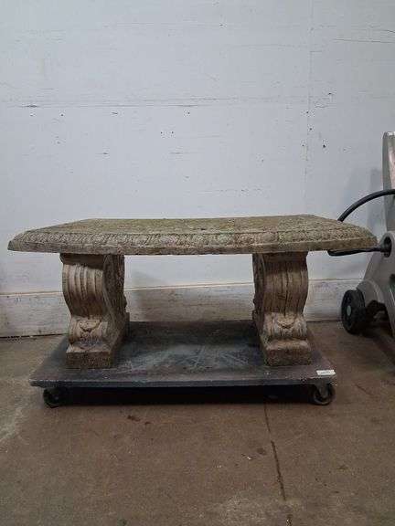 Concrete garden bench