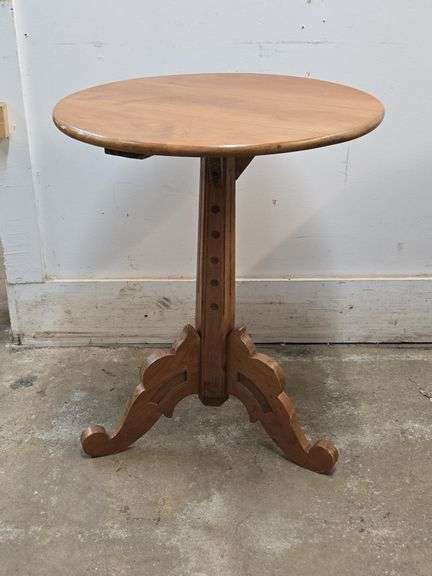 Vintage Carved Wood Side Table