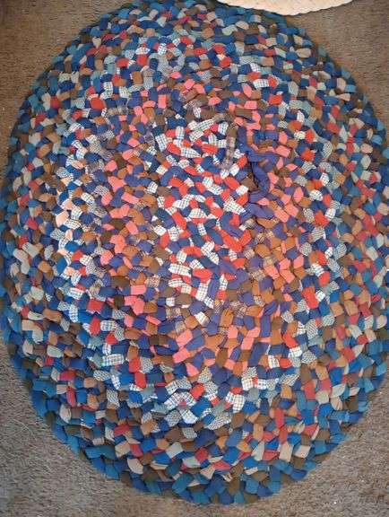 2 Rag rugs 40"×30" 41"×29"
