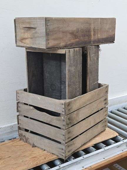 Set of 4 Vintage Wooden Crates. 11A