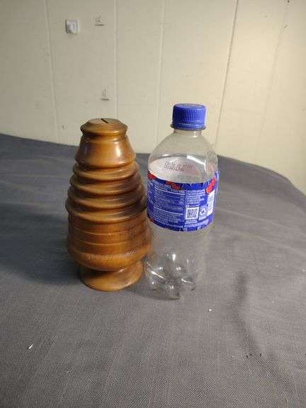 Carved wood bank