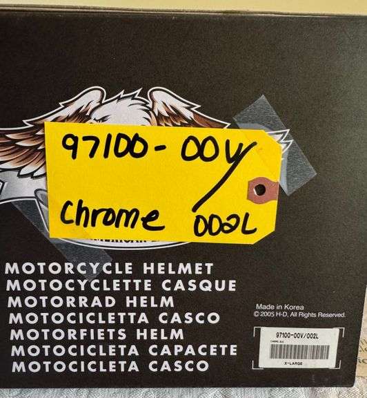 Harley Davidson Chrome Helmet 97100-00V/002L, Size XL, Black Chrome