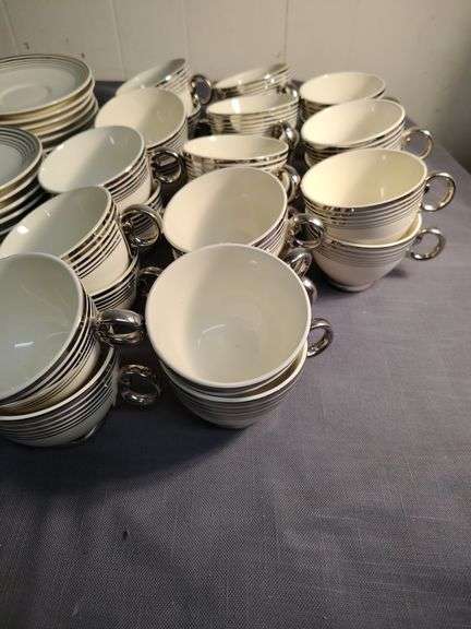 Smith&Taylor Platinum band China set- 26 cups 26 saucers