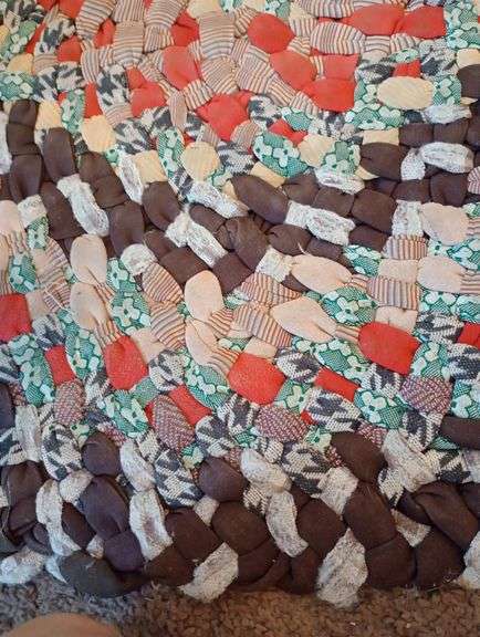 2 Rag rugs 46 1/2"×34" 48 1/2"×28"