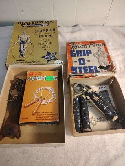 2 Vintage work out equipment in boxes
