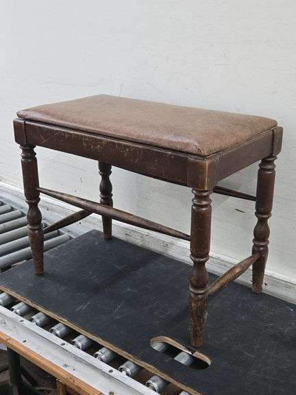 Vintage Upholstered Stool / Bench. 6E