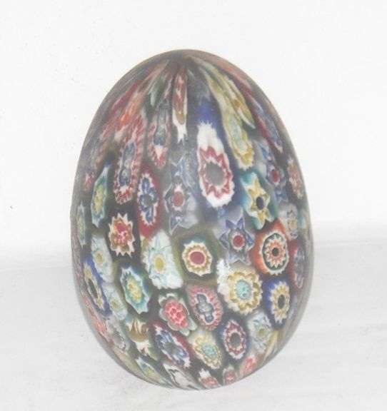 Exquisite Millefiori Glass Paperweight Glass Egg